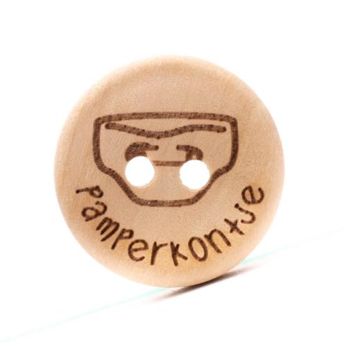 Houten knoop - Pamperkontje 20 mm