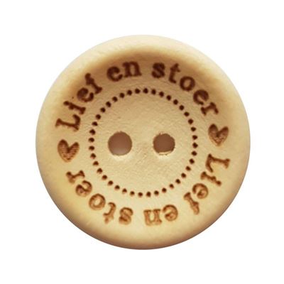 Houten knoop - Lief en stoer 20 mm